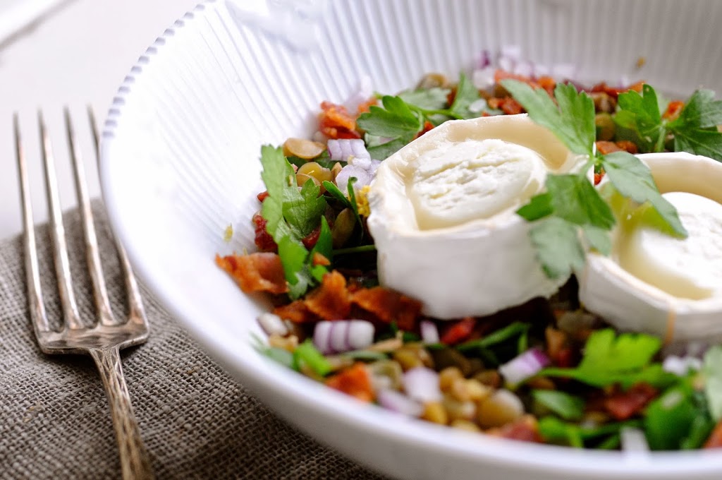 linsesalat ned gedeost og rødløg opskrift