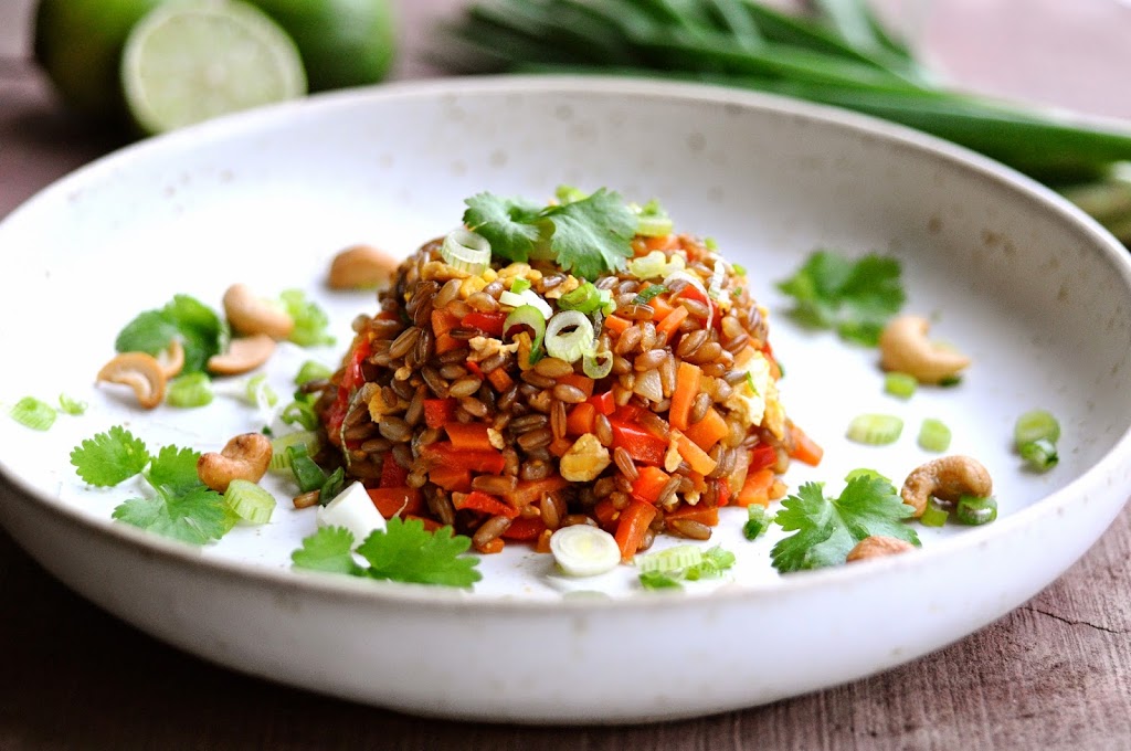 Lækker fuldkornsudgave af 'fried rice" nemlig fried rye