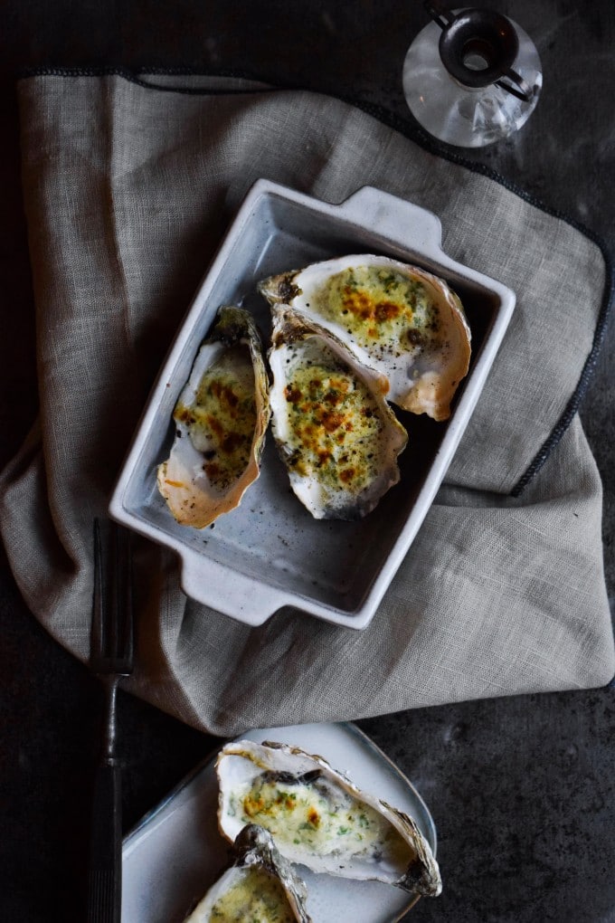 gratinerede oesters