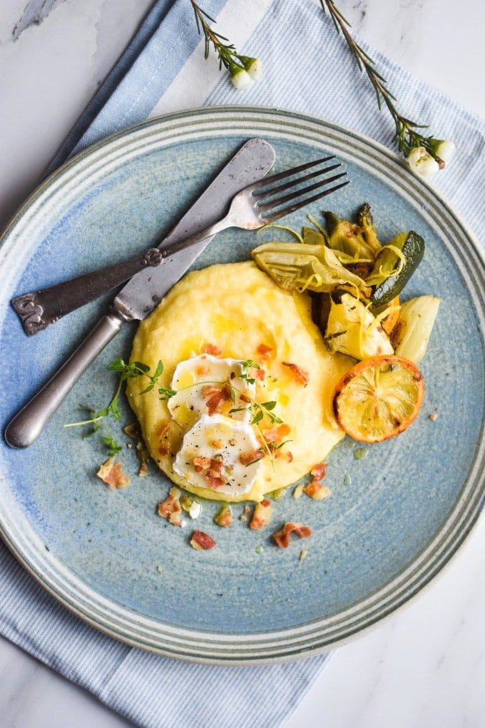 opskrift på cremet polenta