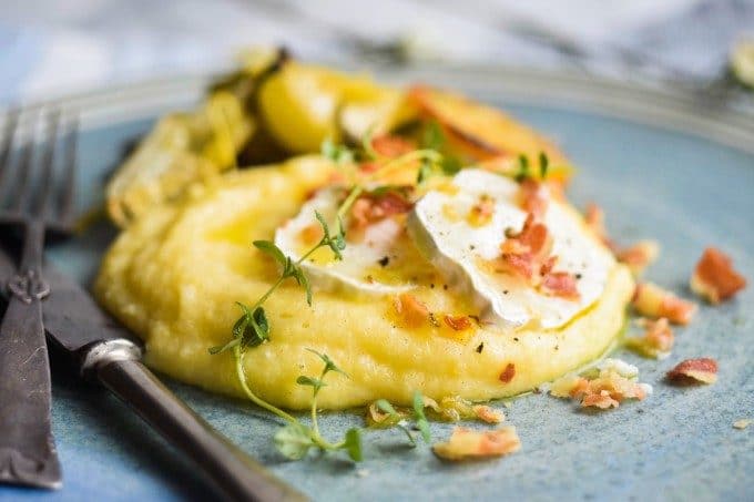 gedeost med cremet polenta