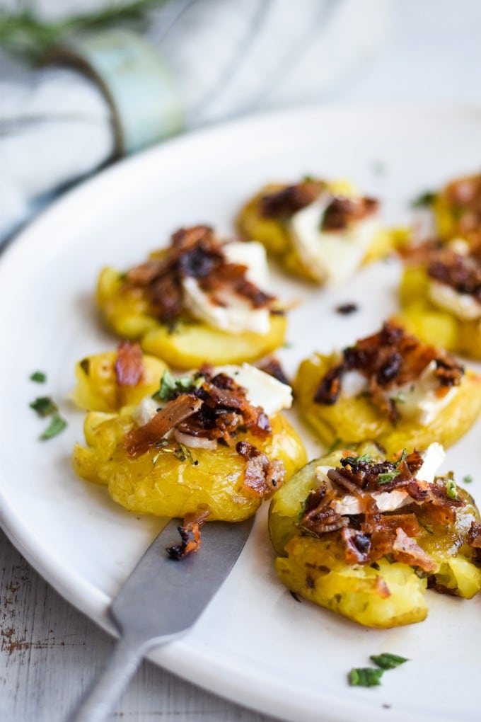 Knuste kartofler med bacon