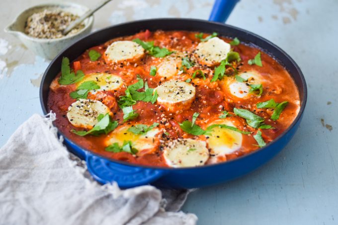 shakshuka opskrift med gedeost