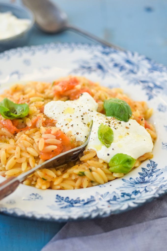 Orzo pasta opskrift med feta