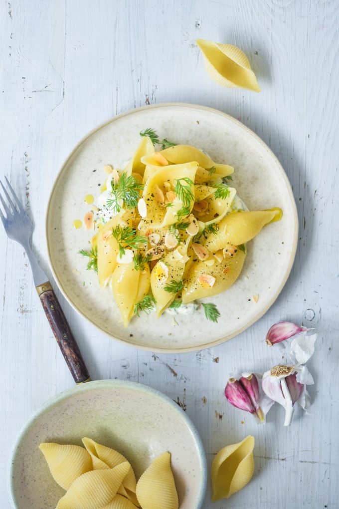 Cremet pastasalat opskrift