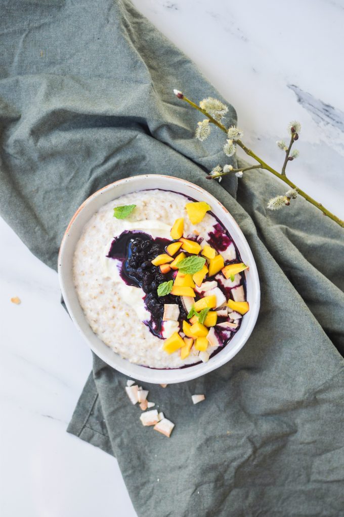 havregrød med kokosmælk vegansk