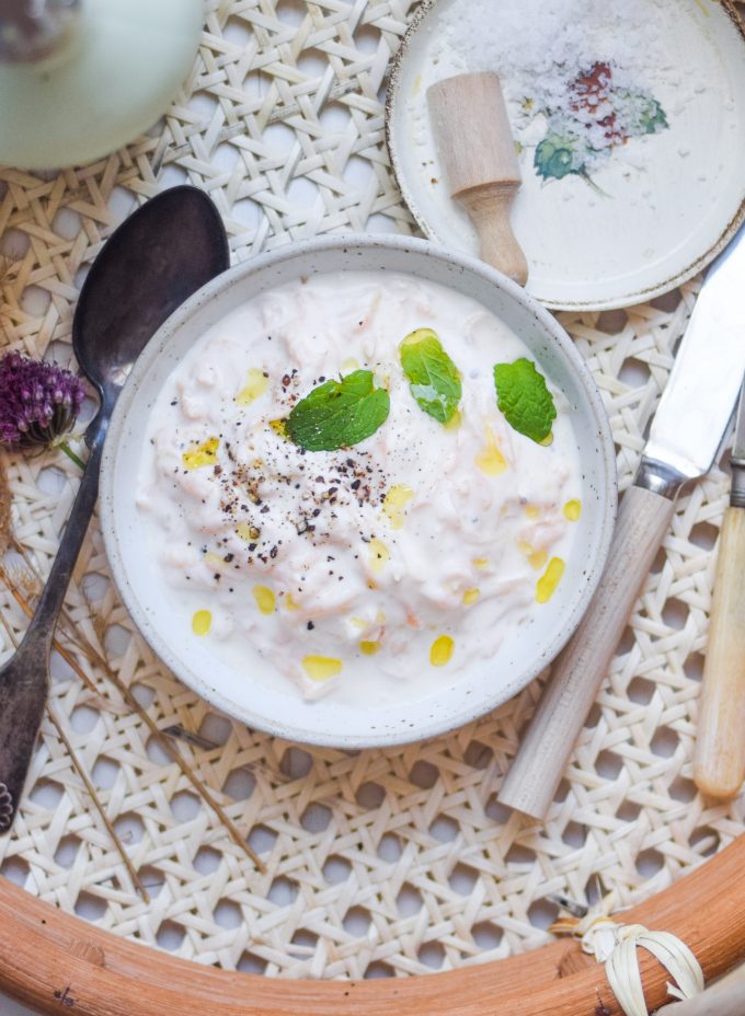 Melon tzatziki med olivenolie