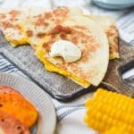 Vegetar quesadillas på panden