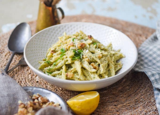 opskrift på pasta med valnødder